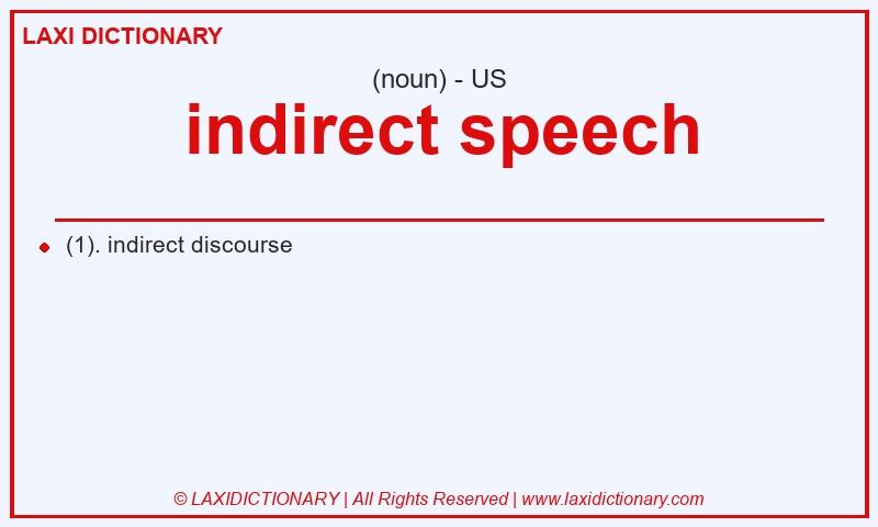 Definition indirect speech in American English