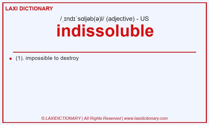 Definition indissoluble in American English