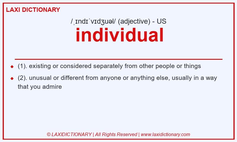 Definition individual in American English