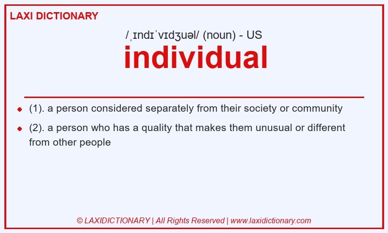 Definition individual in American English