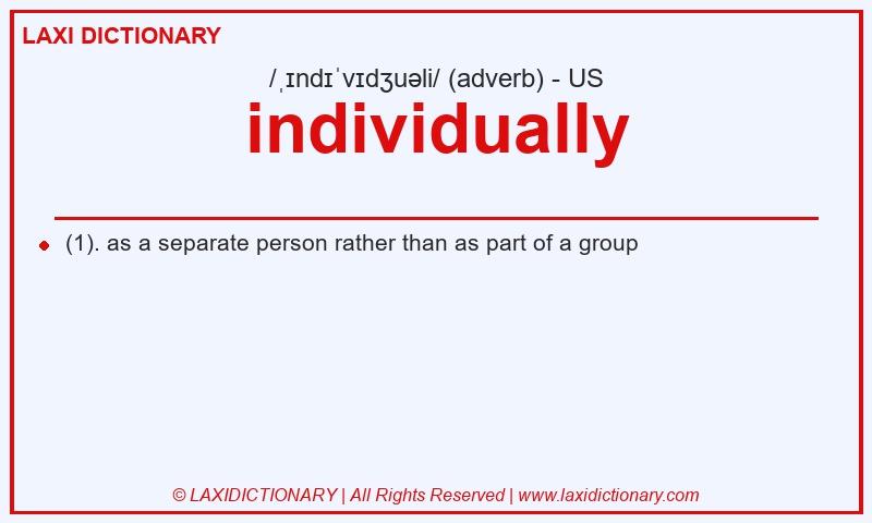 Definition individually in American English