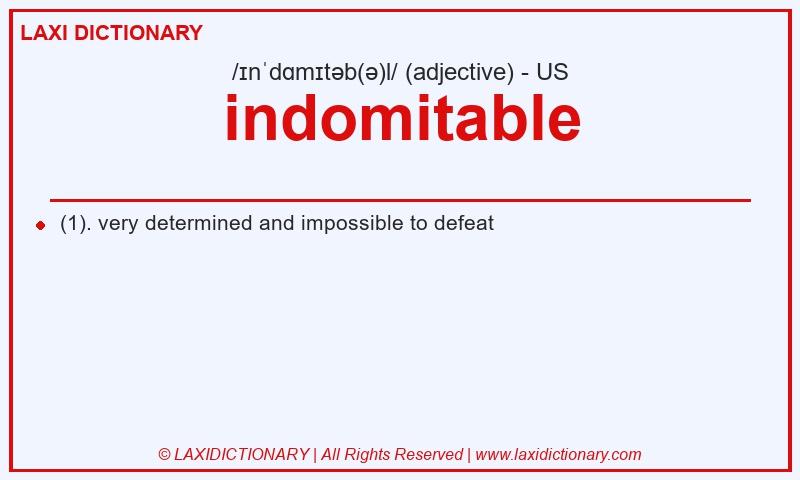 Definition indomitable in American English