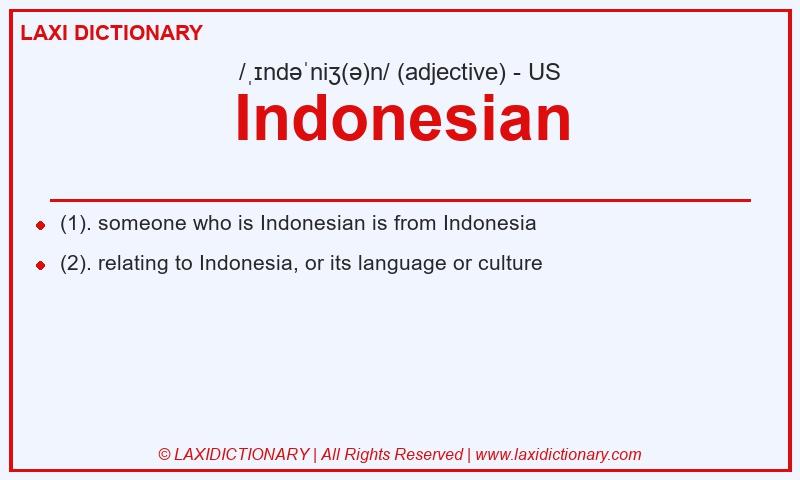 Definition Indonesian in American English