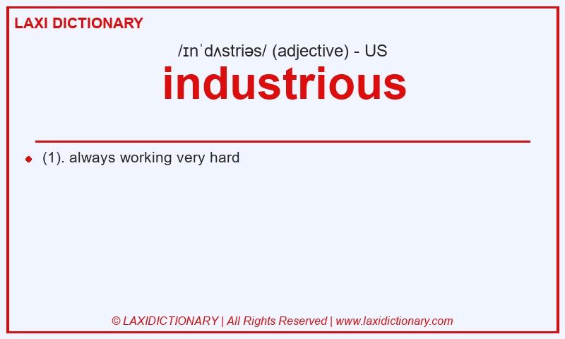 Definition industrious in American English