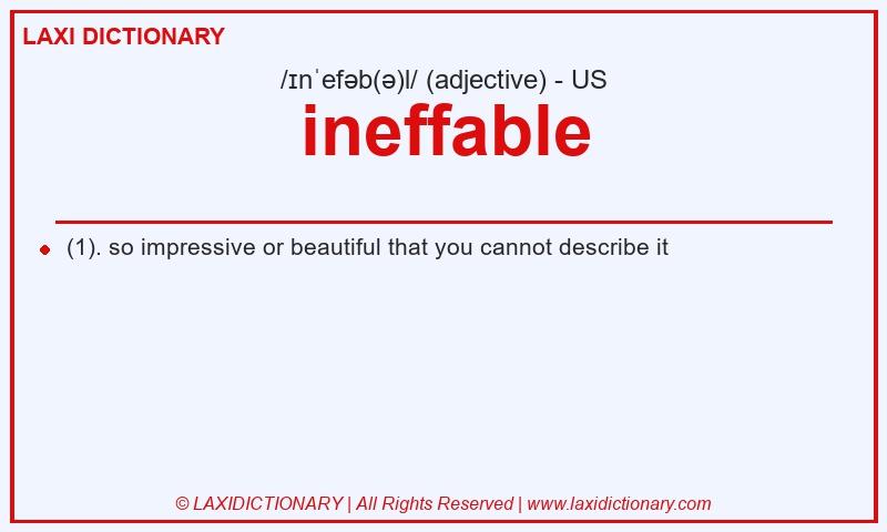 Definition ineffable in American English