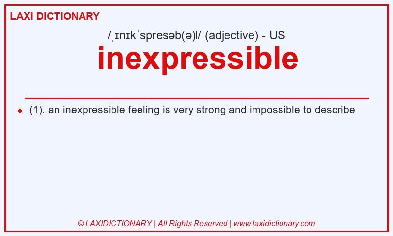 Definition inexpressible in American English