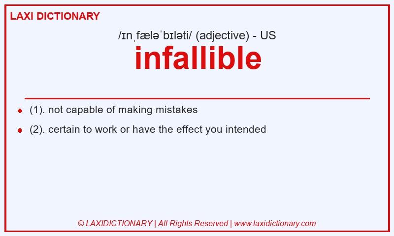 Definition infallible in American English