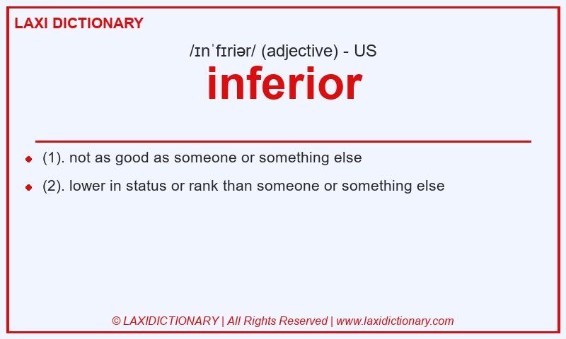 Definition inferior in American English