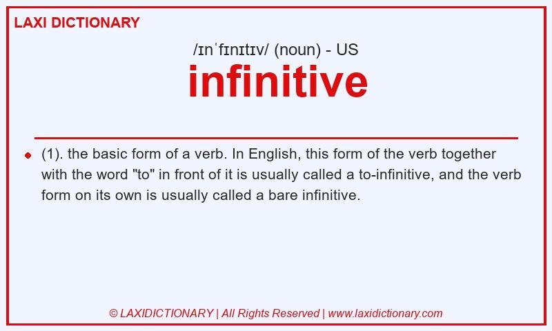 Definition infinitive in American English