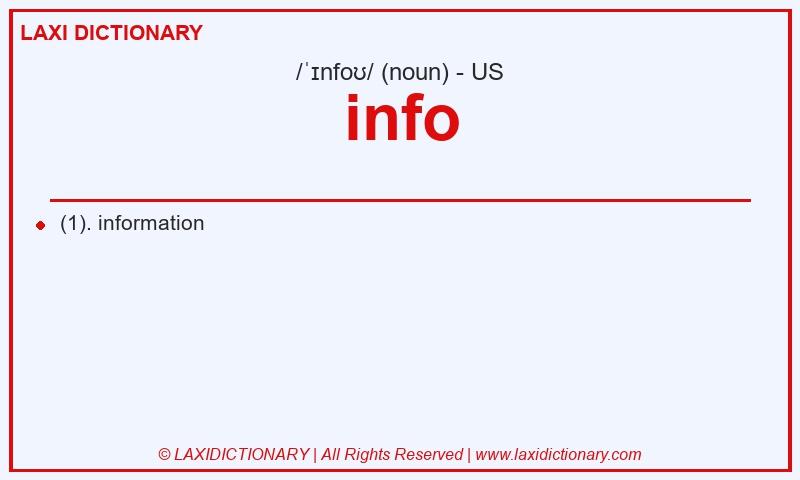 Definition info in American English