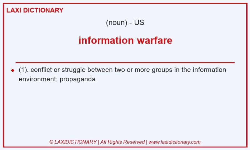 Definition information warfare in American English