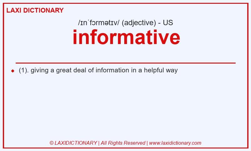 Definition informative in American English