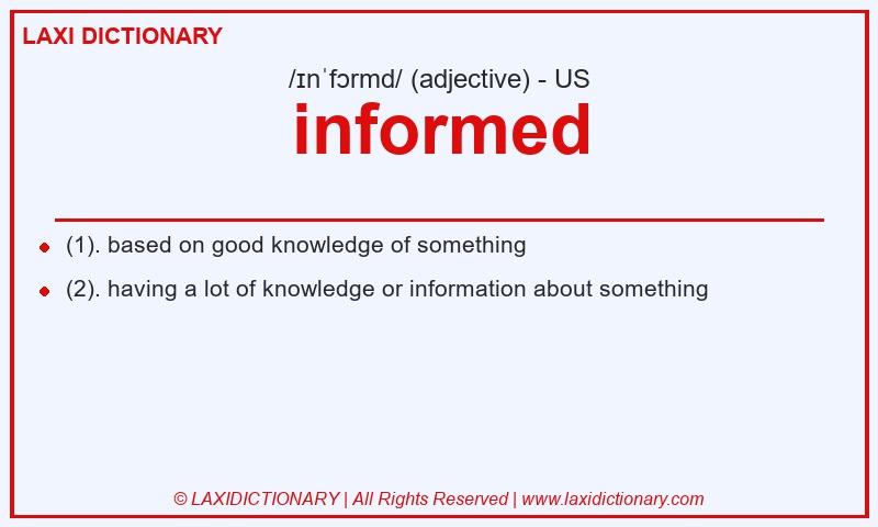 Definition informed in American English