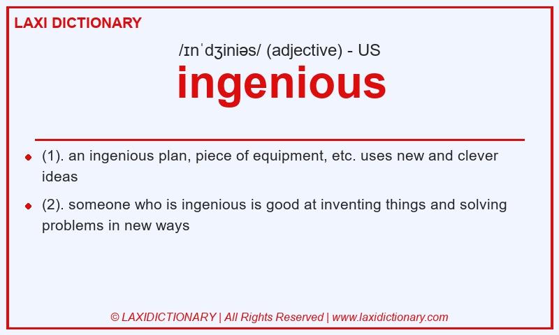 Definition ingenious in American English