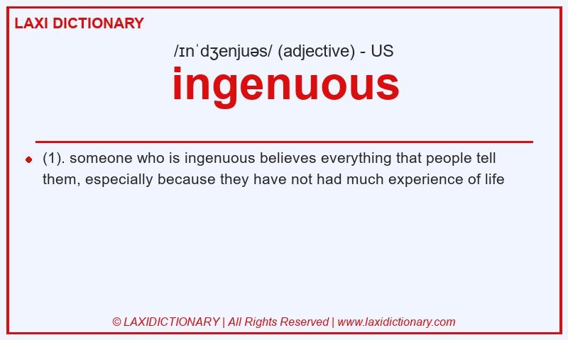 Definition ingenuous in American English