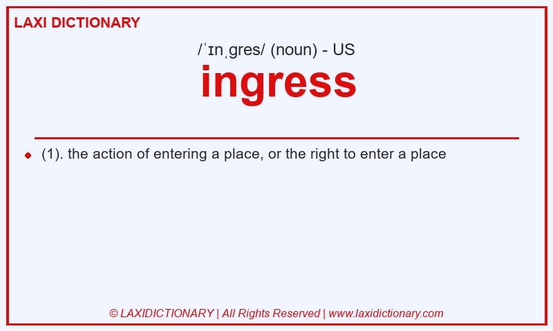 Definition ingress in American English