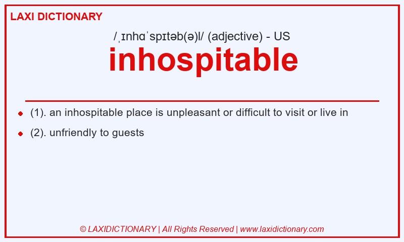 Definition inhospitable in American English
