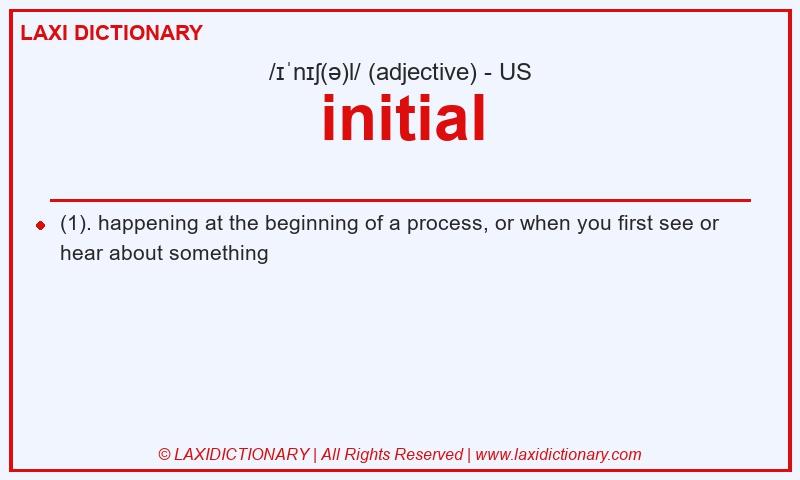 Definition initial in American English
