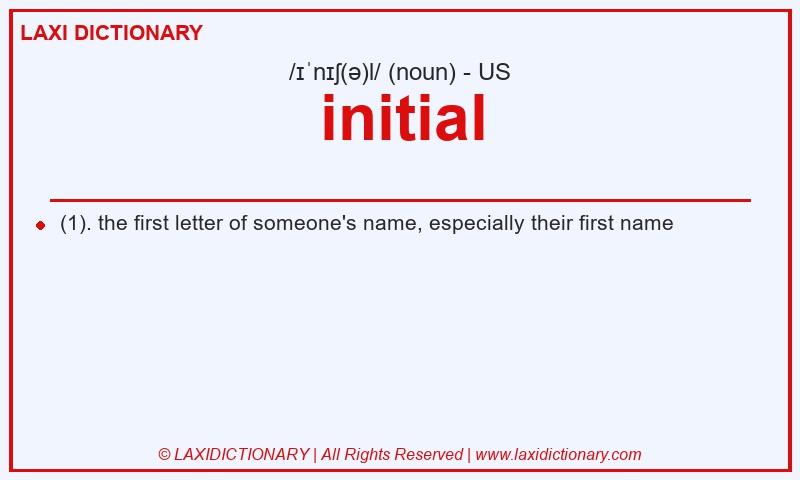 Definition initial in American English