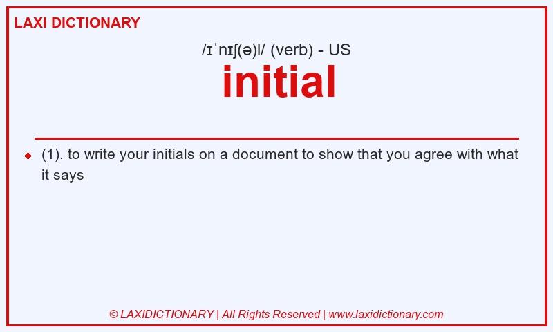 Definition initial in American English