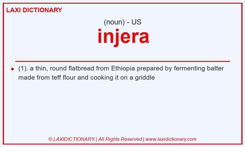 Definition injera in American English
