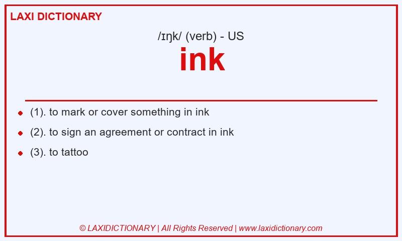 Definition ink in American English