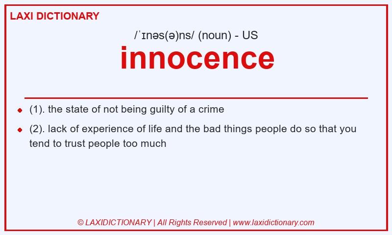 Definition innocence in American English