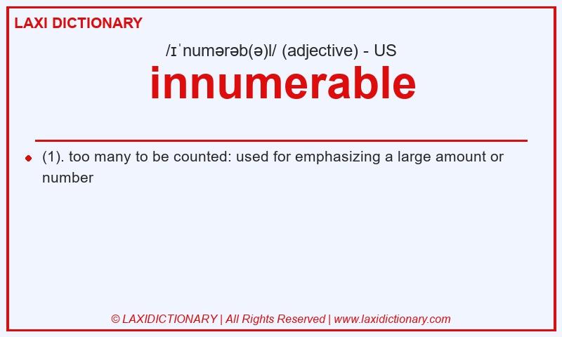 Definition innumerable in American English