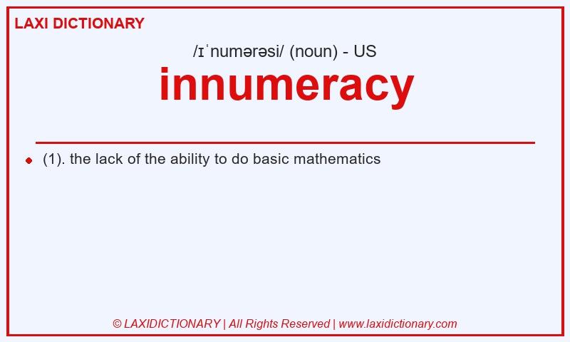 Definition innumeracy in American English
