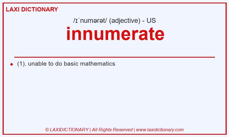 Definition innumerate in American English