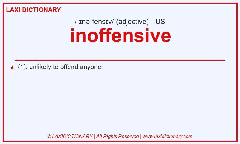 Definition inoffensive in American English