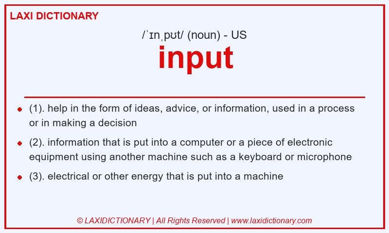 Definition input in American English