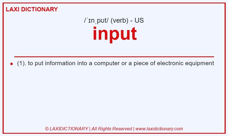 Definition input in American English
