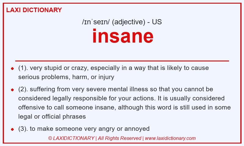 Definition insane in American English