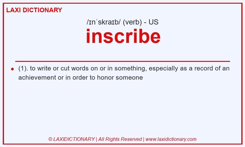 Definition inscribe in American English