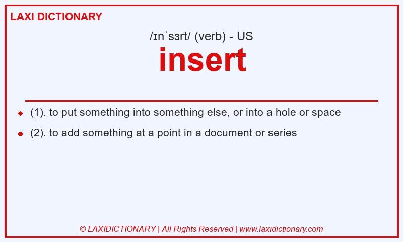Definition insert in American English