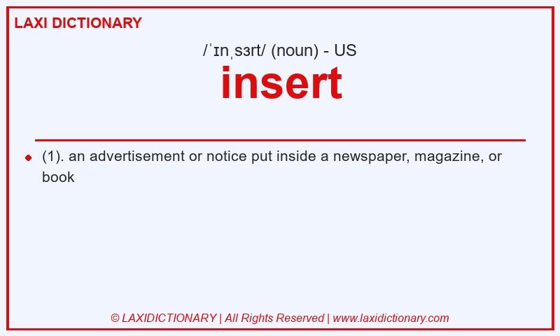Definition insert in American English