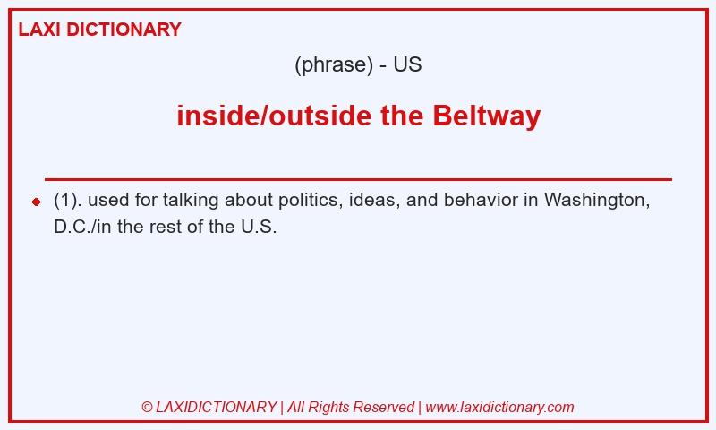 Definition inside/outside the Beltway in American English