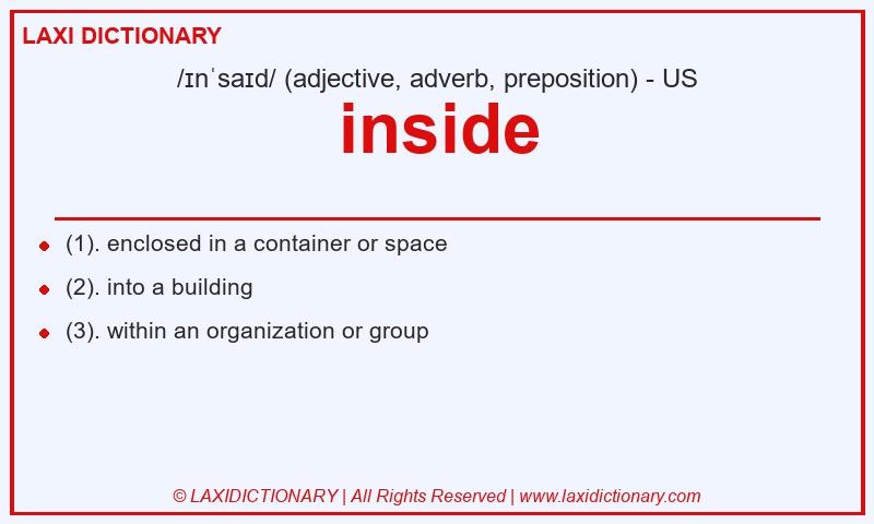 Definition inside in American English
