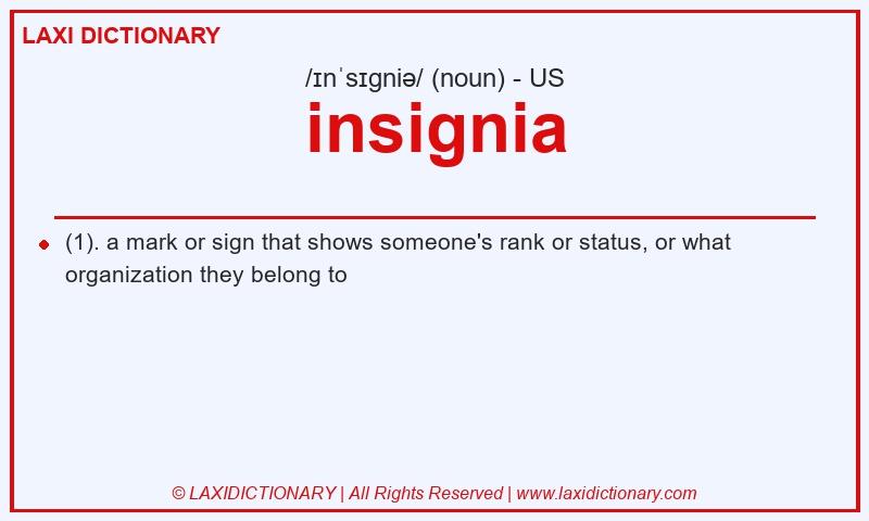 Definition insignia in American English