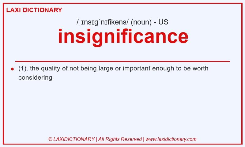 Definition insignificance in American English