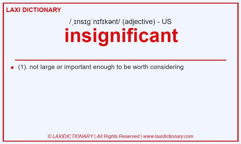 Definition insignificant in American English