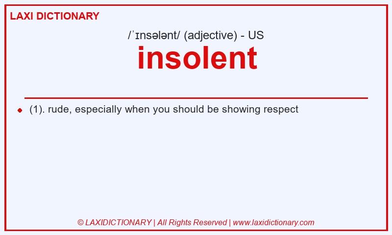 Definition insolent in American English