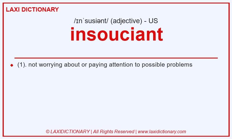 Definition insouciant in American English