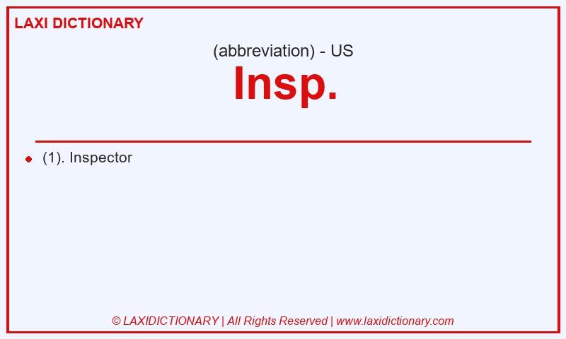 Definition Insp. in American English