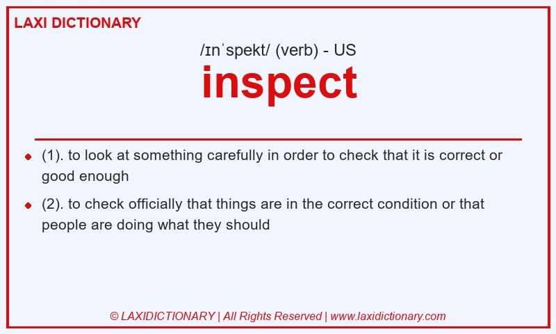 Definition inspect in American English