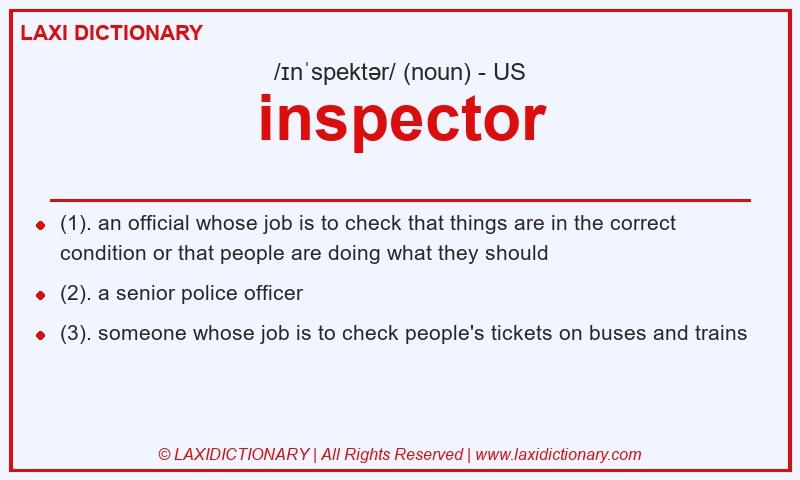 Definition inspector in American English