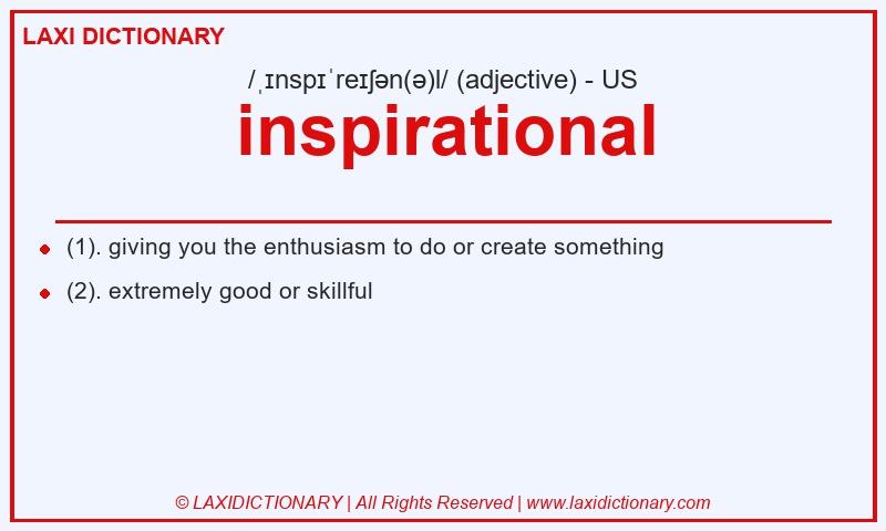 Definition inspirational in American English