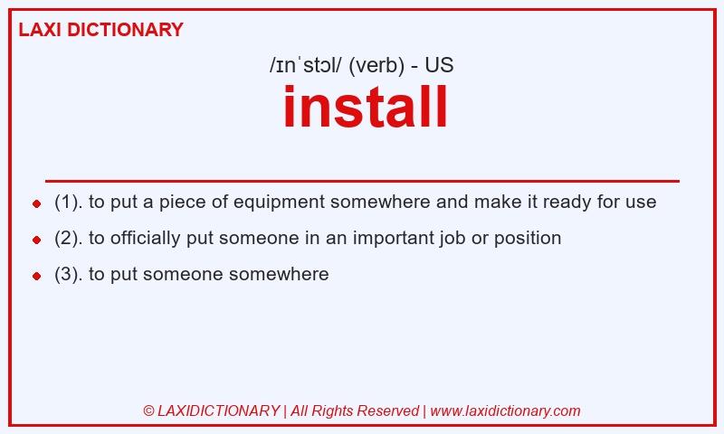 Definition install in American English