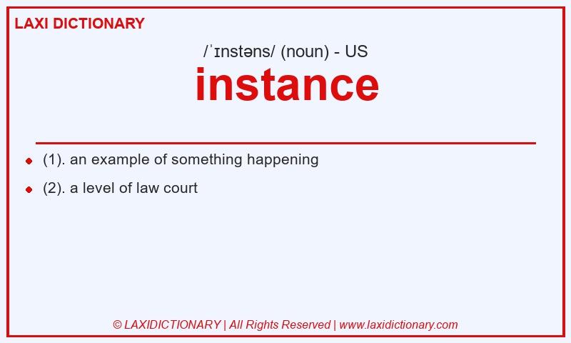 Definition instance in American English
